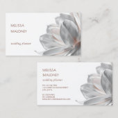 Blush Silver Magnolia White Business Card Visitenkarte (Vorne/Hinten)