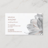 Blush Silver Magnolia White Business Card Visitenkarte (Rückseite)
