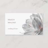 Blush Silver Magnolia White QR Code Business Card Visitenkarte (Vorderseite)