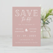 Blush Simple Calligraphy Foto Save the Date (Stehend Vorderseite)