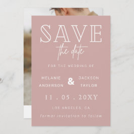 Blush Simple Calligraphy Foto Save the Date