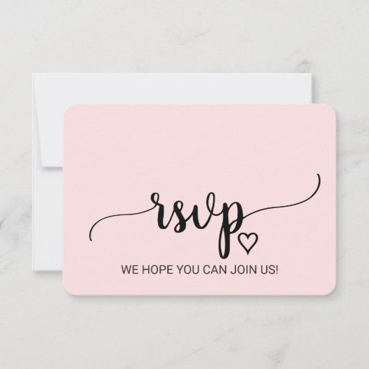 Blush Simple Calligraphy Song Request RSVP Card (Vorderseite)