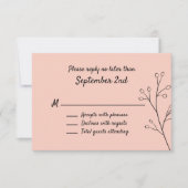 Blush Simple Floral Wedding RSVP (Vorderseite)