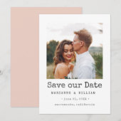 BLUSH Simple SQUARE Foto Hochzeit speichern Sie da Save The Date (Vorne/Hinten)