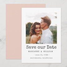BLUSH Simple SQUARE Foto Hochzeit speichern Sie da