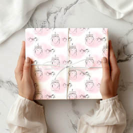 Blush Sketched Hearts Valentines Wrapping Paper Geschenkpapier
