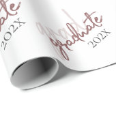 Blush-Skript | Klassischer Rosa Pinsel in Weiß Geschenkpapier (Rolleneckpunkt)