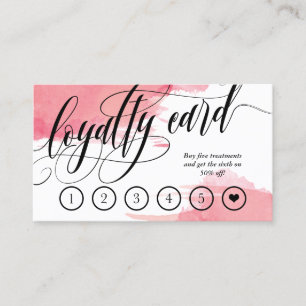 Blush Smudges - Calligraphy Loyalty Punch Card Treuekarte