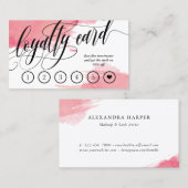 Blush Smudges - Calligraphy Loyalty Punch Card Treuekarte (Vorne/Hinten)