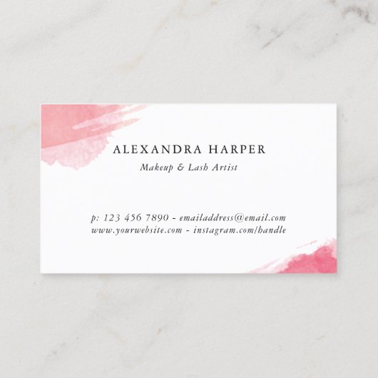 Blush Smudges - Calligraphy Loyalty Punch Card Treuekarte (Rückseite)