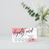 Blush Smudges - Calligraphy Loyalty Punch Card Treuekarte (Stehend Vorderseite)