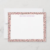Blush Snow Leopard Print Personal Stationcard Einladung (Vorderseite)