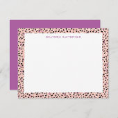 Blush Snow Leopard Print Personal Stationcard Einladung (Vorne/Hinten)