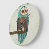 Blush Snow Owl Clock Große Wanduhr (Winkel)
