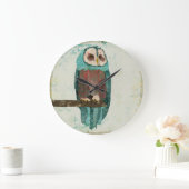Blush Snow Owl Clock Große Wanduhr (Zuhause)