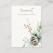 Blush Snow Winter Berries Blank Juwelier Visitenkarte (Vorderseite)