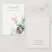 Blush Snow Winter Berries Blank Juwelier Visitenkarte (Vorne/Hinten)