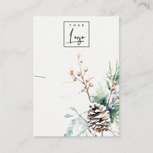 Blush Snow Winter Berries Logo Necklace Holder Visitenkarte (Vorderseite)