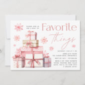 Blush Snowflake Weihnachten Lieblings-Dinge Party Einladung (Vorderseite)