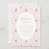 Blush Snowman Christmas Einladung (Vorderseite)