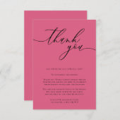 Blush Soft Pink Calligraphy Custom Foto Vielen Dan Begleitkarte (Vorne/Hinten)