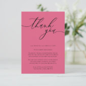Blush Soft Pink Calligraphy Custom Foto Vielen Dan Begleitkarte (Stehend Vorderseite)