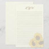 Blush Sonnenblumen Einband Schriftpapier Briefpapier (Vorne/Hinten)