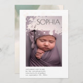 Blush Splash Titel Minimalistisches Neugeborenes F Ankündigung (Vorne/Hinten)