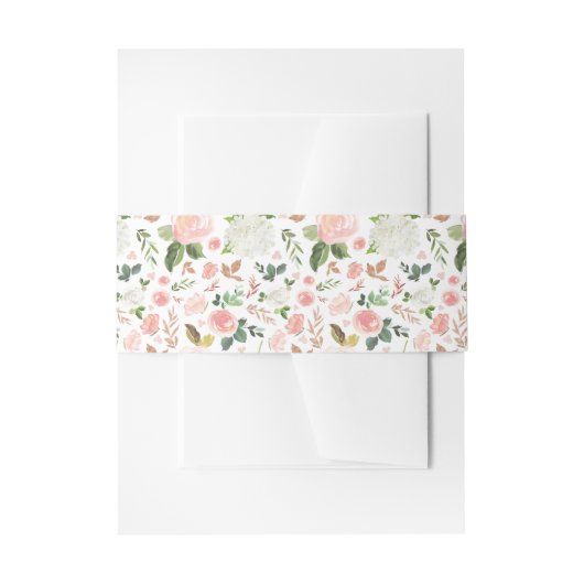 Blush Spring Floral Muster | Einladungsbanderole (Vorderseite Beispiel)