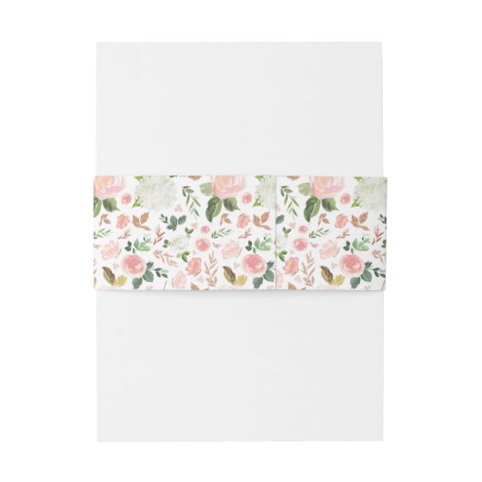 Blush Spring Floral Muster | Einladungsbanderole (Rückseitenbeispiel)
