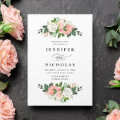 Blush Spring Floral Wedding Einladung