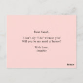 Blush Spring Floral werden Sie meine Trauzeugin se Postkarte (Rückseite)