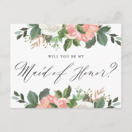 Blush Spring Floral werden Sie meine Trauzeugin se Postkarte