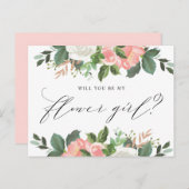 Blush Spring Floral wirst du mein Blumenmädchen se Postkarte (Vorne/Hinten)