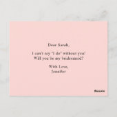 Blush Spring Floral wirst du meine Bridesmaid sein Postkarte (Rückseite)