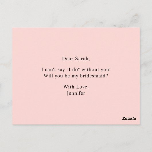 Blush Spring Floral wirst du meine Bridesmaid sein Postkarte (Rückseite)