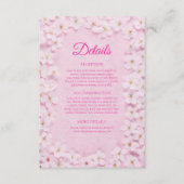 Blush Spring Sakura Pink Wedding Details Card Begleitkarte (Vorderseite)