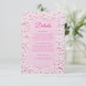 Blush Spring Sakura Pink Wedding Details Card Begleitkarte (Stehend Vorderseite)
