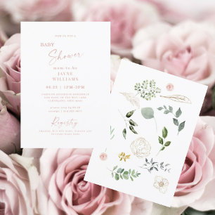 Blush Springling auf der Scene Baby-Dusche Einladung