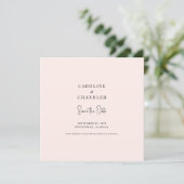 Blush Square Hochzeit Termin merken Save The Date (Stehend Vorderseite)