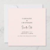 Blush Square Hochzeit Termin merken Save The Date (Vorderseite)