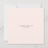 Blush Square Wedding Save the Date (Rückseite)