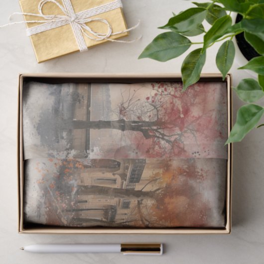 "Blush Street Paris" Wasserfarbendekoupage Seidenpapier (Geschenk)