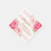 Blush Streifen Pink Wasserfarbe Babydusche Napkins Serviette (Ecke)