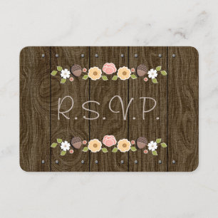 Blush String of Lights Acorn Rustic Wedding RSVP
