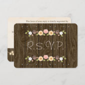 Blush String of Lights Acorn Rustic Wedding RSVP (Vorne/Hinten)