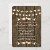 Blush String of Lights Fall Rustic Couples Dusche Einladung (Vorderseite)