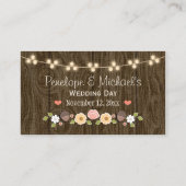 Blush String of Lights Rustic Fall Seating Place Platzkarte (Rückseite)