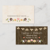 Blush String of Lights Rustic Fall Seating Place Platzkarte (Vorne/Hinten)