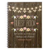 Blush String of Lights Rustic Hochzeit im Herbst G Notizblock (Vorderseite)